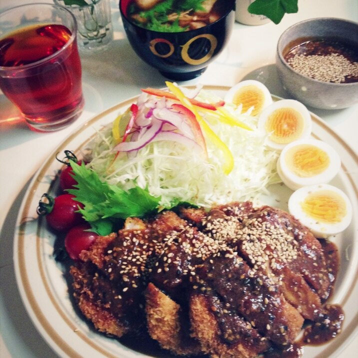 名古屋名物みそかつ☆トンカツをつゆだくの味噌だれで